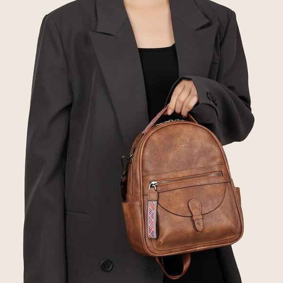 Mini Leather Backpack Purse for Women Small Stylish Shoulder Handbag Travel
